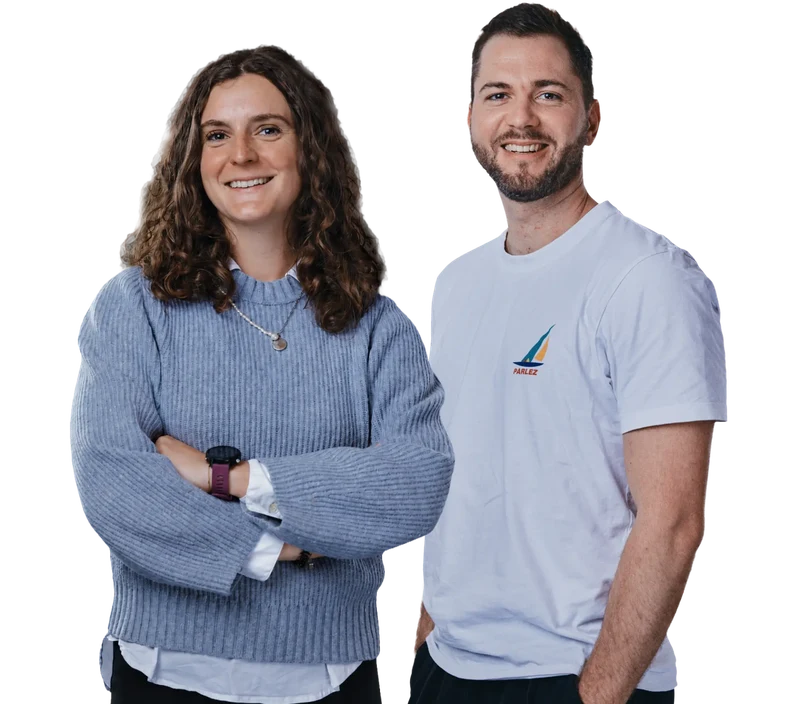 Two members of the Mediacharge team